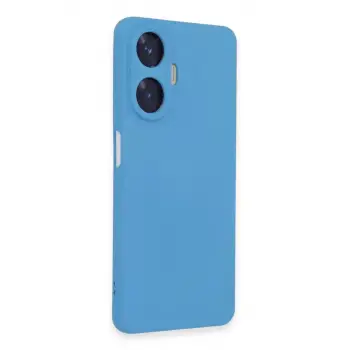 Newface Realme C55 Kılıf Nano içi Kadife Silikon - Mavi