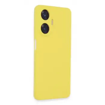 Newface Realme C55 Kılıf Nano içi Kadife Silikon - Sarı