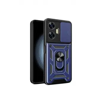 Newface Realme C55 Kılıf Pars Lens Yüzüklü Silikon - Lacivert
