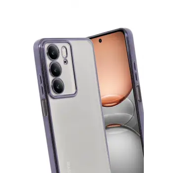 Newface Realme C75 4G Kılıf Razer Lensli Silikon - Mor
