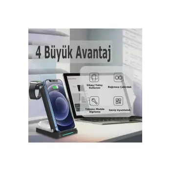 Newface S90 4in1 Kablosuz Şarj Masaüstü Set - Siyah