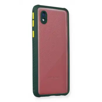 Newface Samsung Galaxy A01 Core Kılıf Miami Şeffaf Silikon - Koyu Yeşil