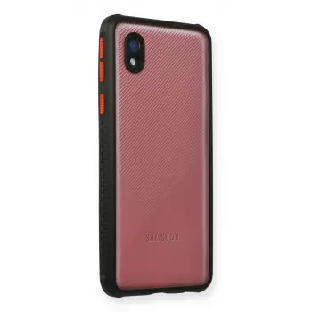Newface Samsung Galaxy A01 Core Kılıf Miami Şeffaf Silikon - Siyah