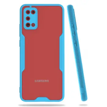 Newface Samsung Galaxy A02S Kılıf Platin Silikon - Mavi