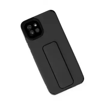 Newface Samsung Galaxy A03 Kılıf Mega Standlı Silikon - Siyah