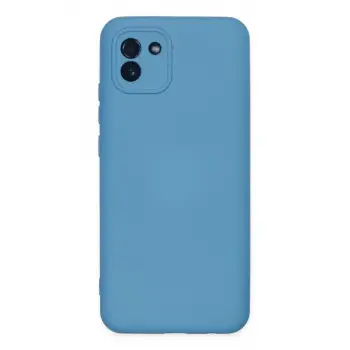Newface Samsung Galaxy A03 Kılıf Nano içi Kadife Silikon - Mavi
