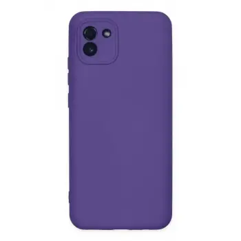 Newface Samsung Galaxy A03 Kılıf Nano içi Kadife Silikon - Mor