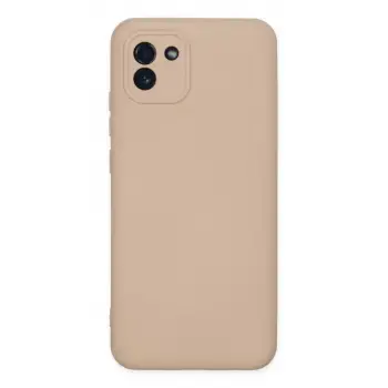 Newface Samsung Galaxy A03 Kılıf Nano içi Kadife Silikon - Pudra