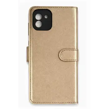 Newface Samsung Galaxy A03 Kılıf Trend S Plus Kapaklı Kılıf - Gold