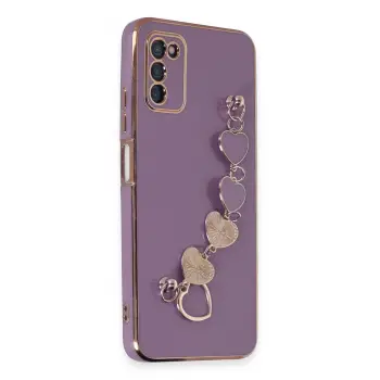 Newface Samsung Galaxy A03S Kılıf Esila Silikon - Mor