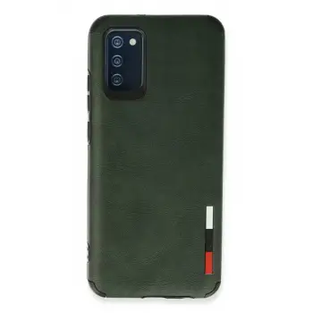 Newface Samsung Galaxy A03S Kılıf Loop Deri Silikon - Yeşil