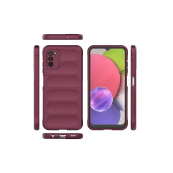 Newface Samsung Galaxy A03S Kılıf Optimum Silikon - Bordo