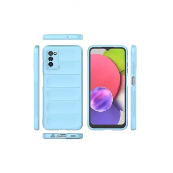 Newface Samsung Galaxy A03S Kılıf Optimum Silikon - Sky Blue