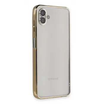 Newface Samsung Galaxy A04 Kılıf Razer Lensli Silikon - Gold