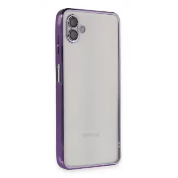 Newface Samsung Galaxy A04 Kılıf Razer Lensli Silikon - Mor