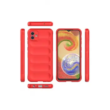 Newface Samsung Galaxy A04E Kılıf Optimum Silikon - Kırmızı