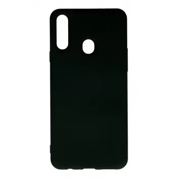 Newface Samsung Galaxy A20S Kılıf Nano içi Kadife Silikon - Siyah