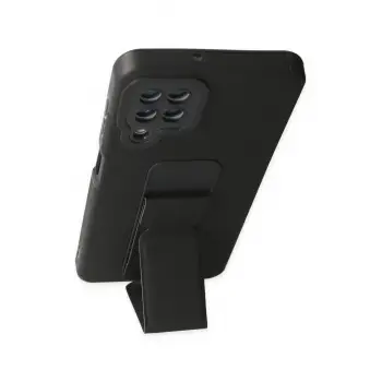 Newface Samsung Galaxy A22 Kılıf Mega Standlı Silikon - Siyah