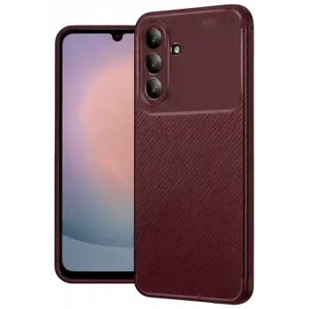 Newface Samsung Galaxy A26 Kılıf Auto Focus Karbon Kapak - Bordo
