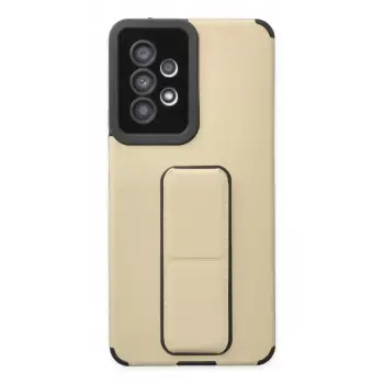 Newface Samsung Galaxy A53 5G Kılıf Mega Standlı Silikon - Gold