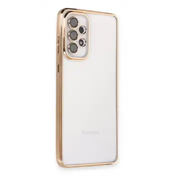 Newface Samsung Galaxy A53 5G Kılıf Razer Lensli Silikon - Gold