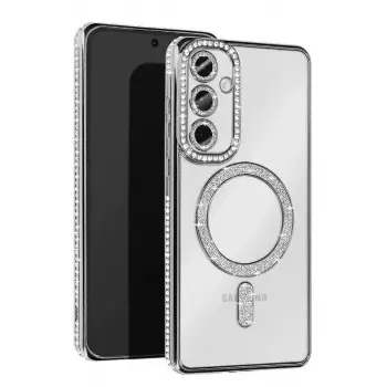 Newface Samsung Galaxy A56 Joke Simli Magneticsafe Kılıf - Gümüş