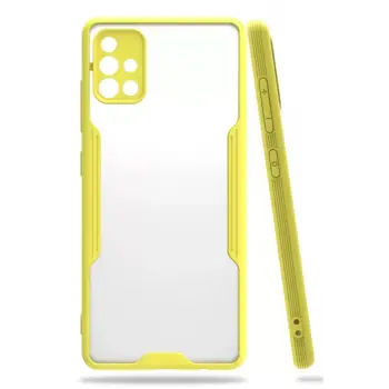 Newface Samsung Galaxy A71 Kılıf Platin Silikon - Sarı