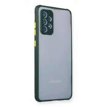Newface Samsung Galaxy A72 Kılıf Miami Şeffaf Silikon - Koyu Yeşil