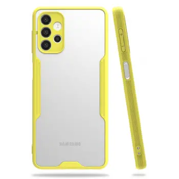 Newface Samsung Galaxy A72 Kılıf Platin Silikon - Sarı