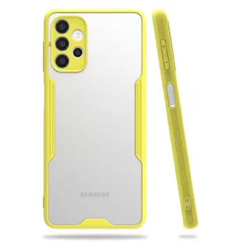 Newface Samsung Galaxy A72 Kılıf Platin Silikon - Sarı