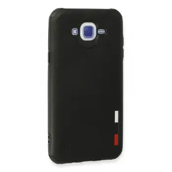 Newface Samsung Galaxy J7 Kılıf Loop Deri Silikon - Siyah