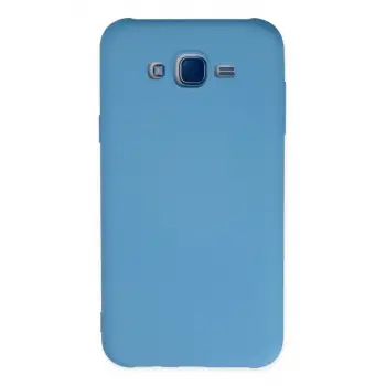 Newface Samsung Galaxy J7 Kılıf Nano içi Kadife Silikon - Mavi