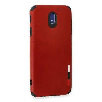 Newface Samsung Galaxy J7 Pro / J730 Kılıf Loop Deri Silikon - Kırmızı
