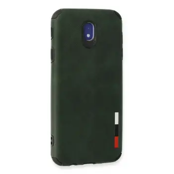 Newface Samsung Galaxy J7 Pro / J730 Kılıf Loop Deri Silikon - Yeşil