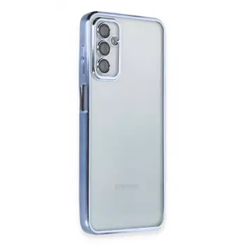 Newface Samsung Galaxy M23 Kılıf Razer Lensli Silikon - Açık Mavi
