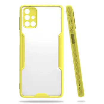 Newface Samsung Galaxy M31S Kılıf Platin Silikon - Sarı
