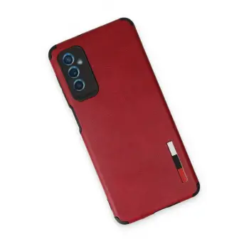 Newface Samsung Galaxy M52 5G Kılıf Loop Deri Silikon - Kırmızı