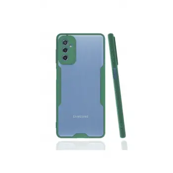 Newface Samsung Galaxy M52 5G Kılıf Platin Silikon - Yeşil