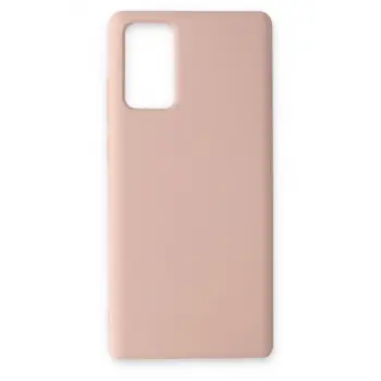 Newface Samsung Galaxy Note 20 Kılıf Nano içi Kadife Silikon - Pudra
