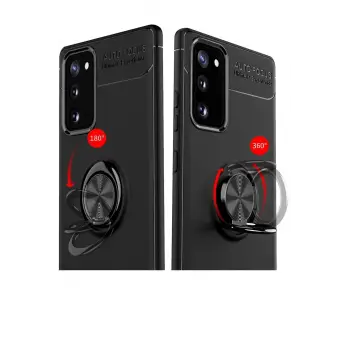 Newface Samsung Galaxy Note 20 Kılıf Range Yüzüklü Silikon - Kırmızı