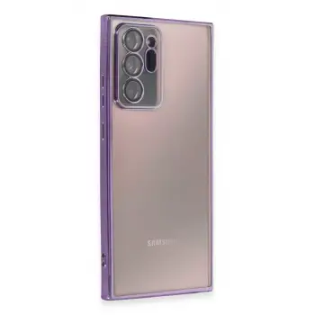 Newface Samsung Galaxy Note 20 Ultra Kılıf Razer Lensli Silikon - Mor