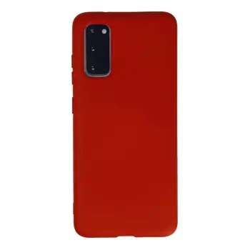 Newface Samsung Galaxy S20 Kılıf Nano içi Kadife Silikon - Kırmızı