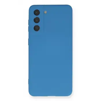 Newface Samsung Galaxy S21 FE Kılıf Nano içi Kadife Silikon - Mavi