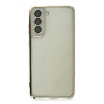 Newface Samsung Galaxy S21 FE Kılıf Razer Lensli Silikon - Gold