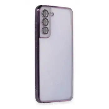 Newface Samsung Galaxy S21 FE Kılıf Razer Lensli Silikon - Mor