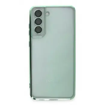 Newface Samsung Galaxy S21 FE Kılıf Razer Lensli Silikon - Yeşil