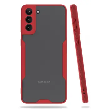 Newface Samsung Galaxy S21 Plus Kılıf Platin Silikon - Kırmızı