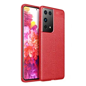 Newface Samsung Galaxy S21 Ultra Kılıf Auto Focus Kapak - Kırmızı