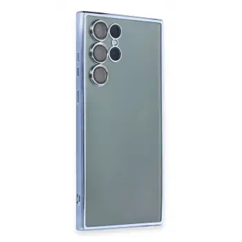 Newface Samsung Galaxy S22 Ultra Kılıf Razer Lensli Silikon - Açık Mavi