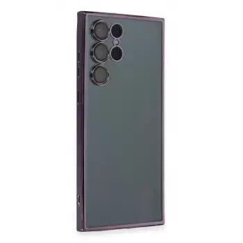 Newface Samsung Galaxy S22 Ultra Kılıf Razer Lensli Silikon - Mor